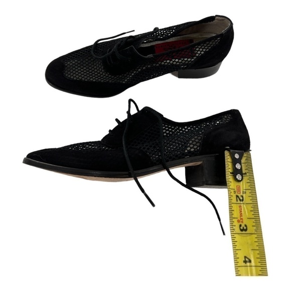 Phyllis Poland Black suede mesh Oxford shoes 6.5 - Picture 12 of 13